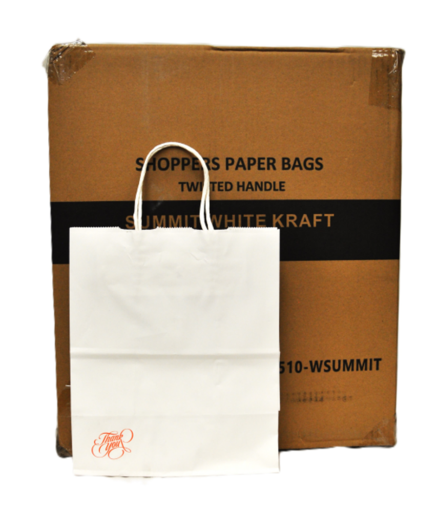 BAG WHITE PAPER 110GSM 8.5"X5"X10" - 250/BOX