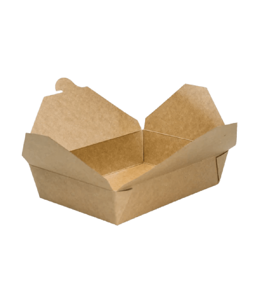 LUNCH BOX #2 PAPER KRAFT 54oz 7.8"X5.5"X1.8" ONE-PIECE FOLD TO-GO RECTANGULAR RECYCLABLE - 200/CASE