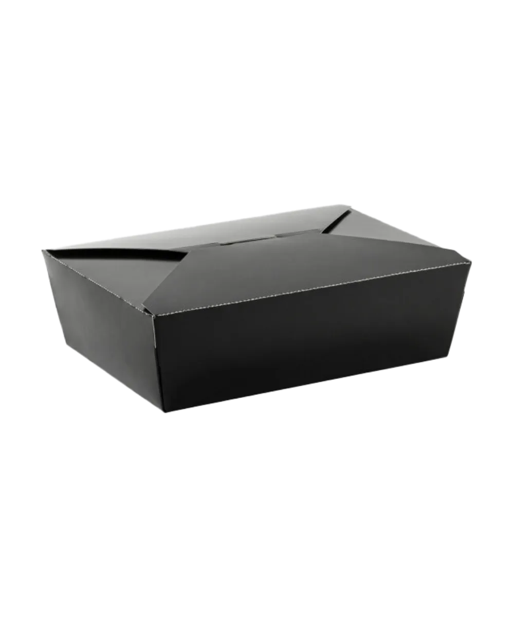 BOX #3 PAPER BOARD 56oz BLACK 7.63"X5.38"X2.5" FLAP LID INNOBOX EDGE RECTANGULAR RECYCLABLE - 130/CASE
