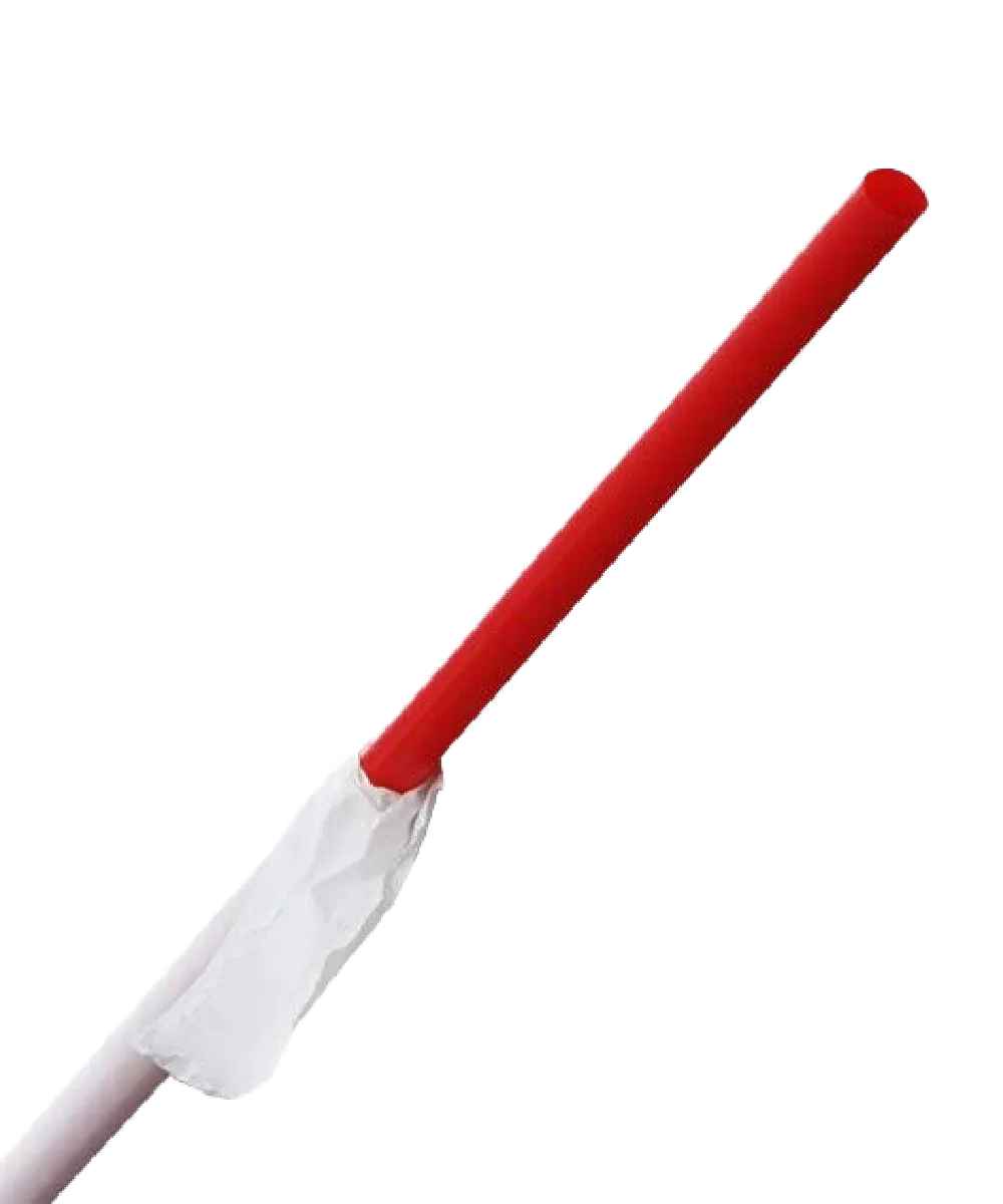 GIANT STRAW 10.25" RED PLASTIC, PAPER WRAPPED - 1200/CASE