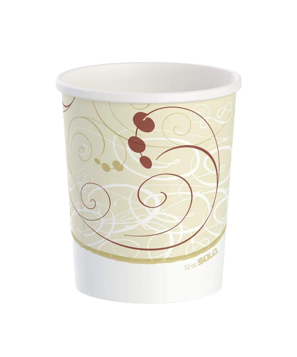 SOUP BOWL 32oz DSP DOUBLE POLY PAPER WHITE ROUND Symphony® Flexstyle® RECYLABLE - 500/CASE