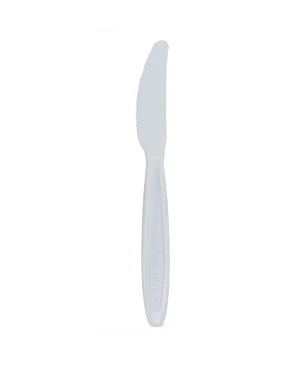 KNIVES EXTRA HEAVY WEIGHT WHITE PLASTIC CUTLERY / Karat - 1000/CASE