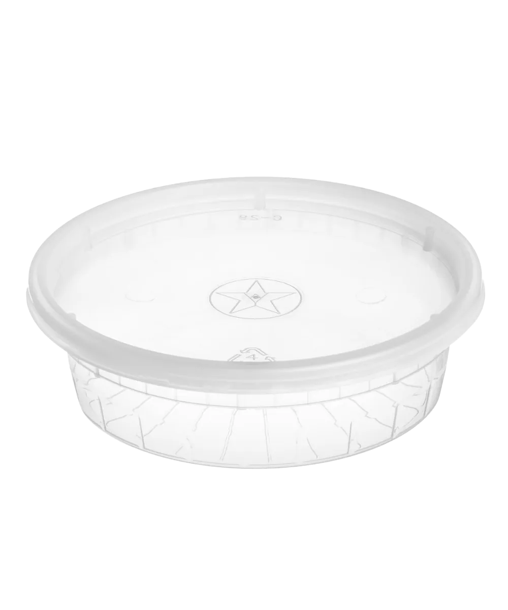 DELI CONTAINER AND LID COMBO 8oz PLASTIC CLEAR ROUND - 240/240/CASE