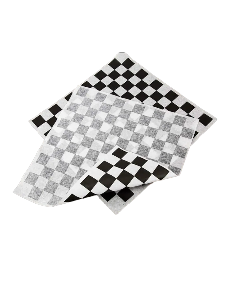 WRAP PAPER MULTI-PURPOSE SHEET 12"x12" BLACK WHITE CHECK - 1000/BOX