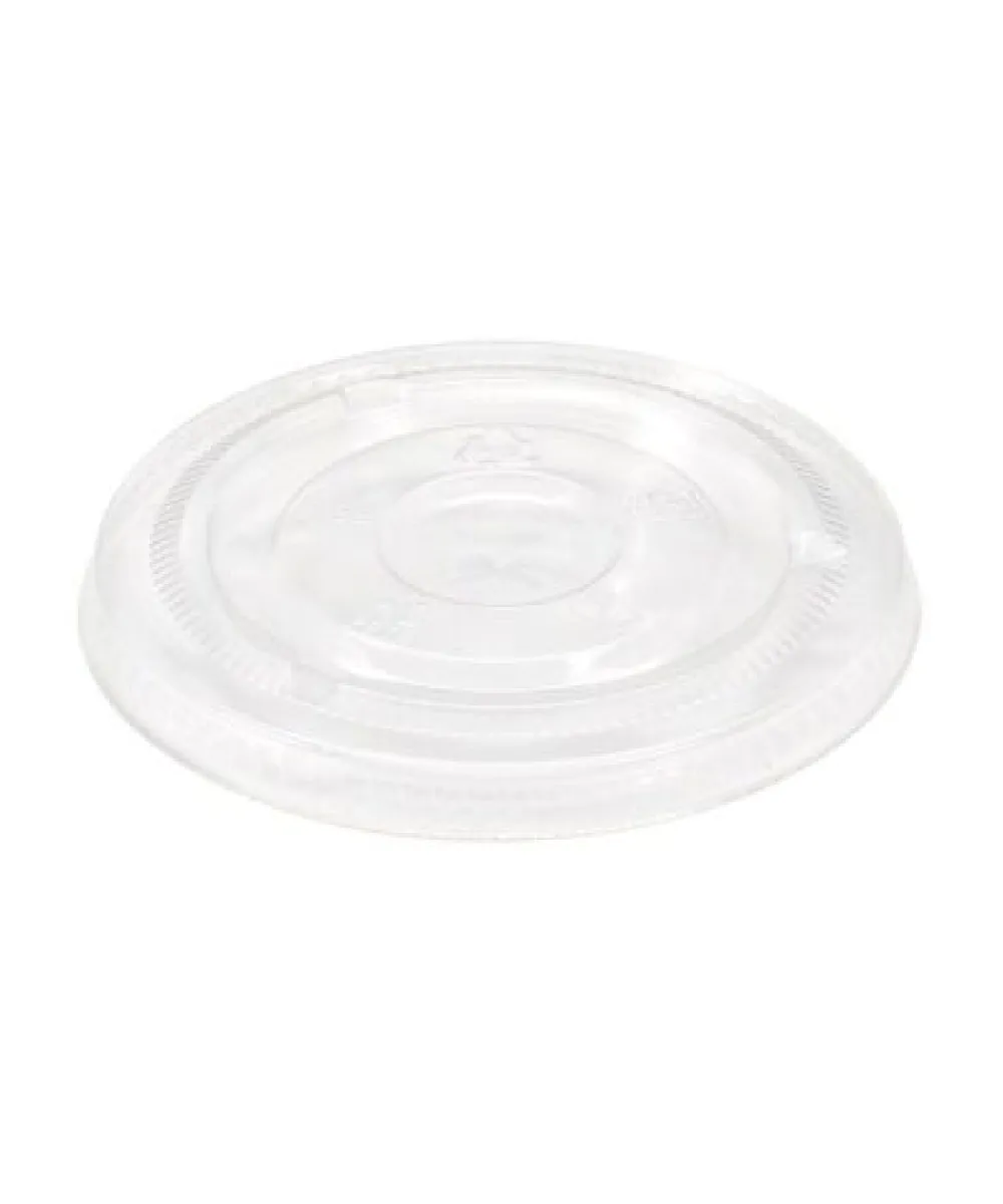 CUP LID 12-14-24oz PLASTIC CLEAR FLAT ROUND WITH STRAW SLOT - 1000/CASE