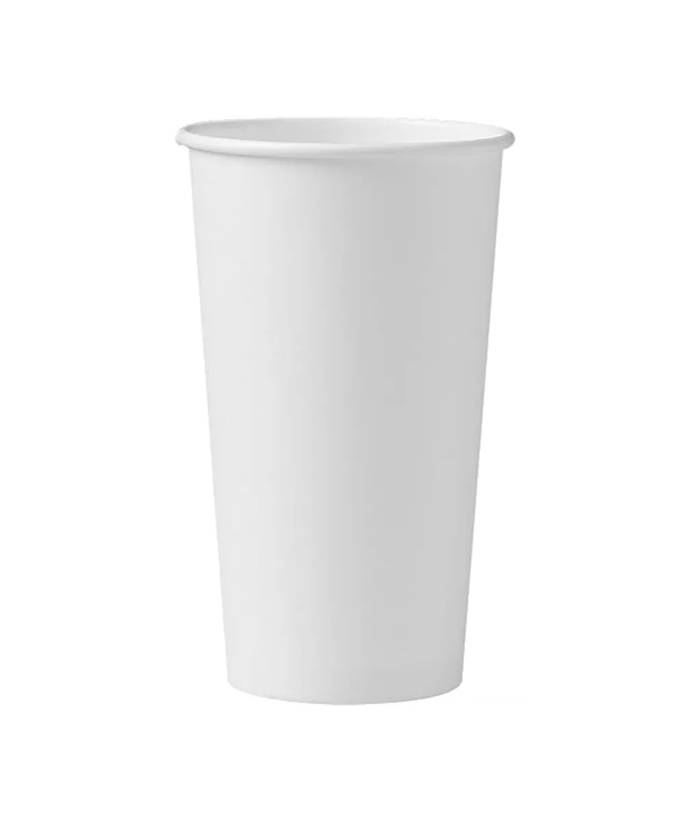 CUP 20oz PAPER WHITE ROUND HOT BEVERAGE  - 500/CASE