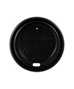 CUP LID 8oz PLASTIC BLACK ROUND DOME FOR HOT BEVERAGE - 1000/CASE