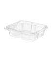 CONTAINER PLASTIC 20oz RECTANGULAR PLASTIC CLEAR HINGE LID TEAR-STRIP - 200/CASE