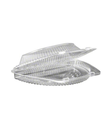 CONTAINER 8" HALF-CIRCLE CLEAR PLASTIC PIE / PANINI HINGE LID - 300/CASE