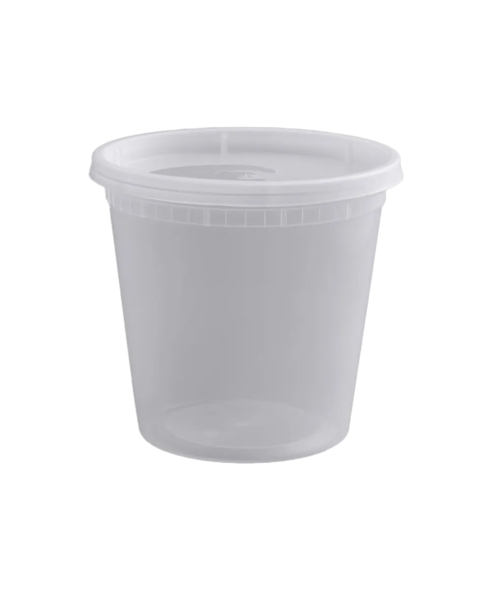 DELI CONTAINER & CLEAR LID COMBO 24oz PLASTIC CLEAR - 240/240/CASE
