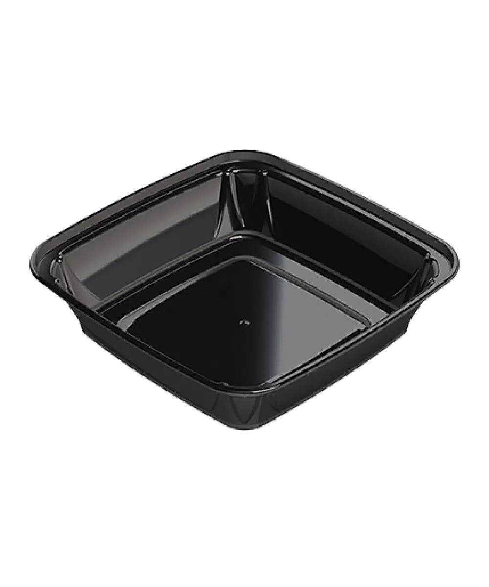 CONTAINER PLASTIC SQUARE 24oz BLACK - 240/CASE