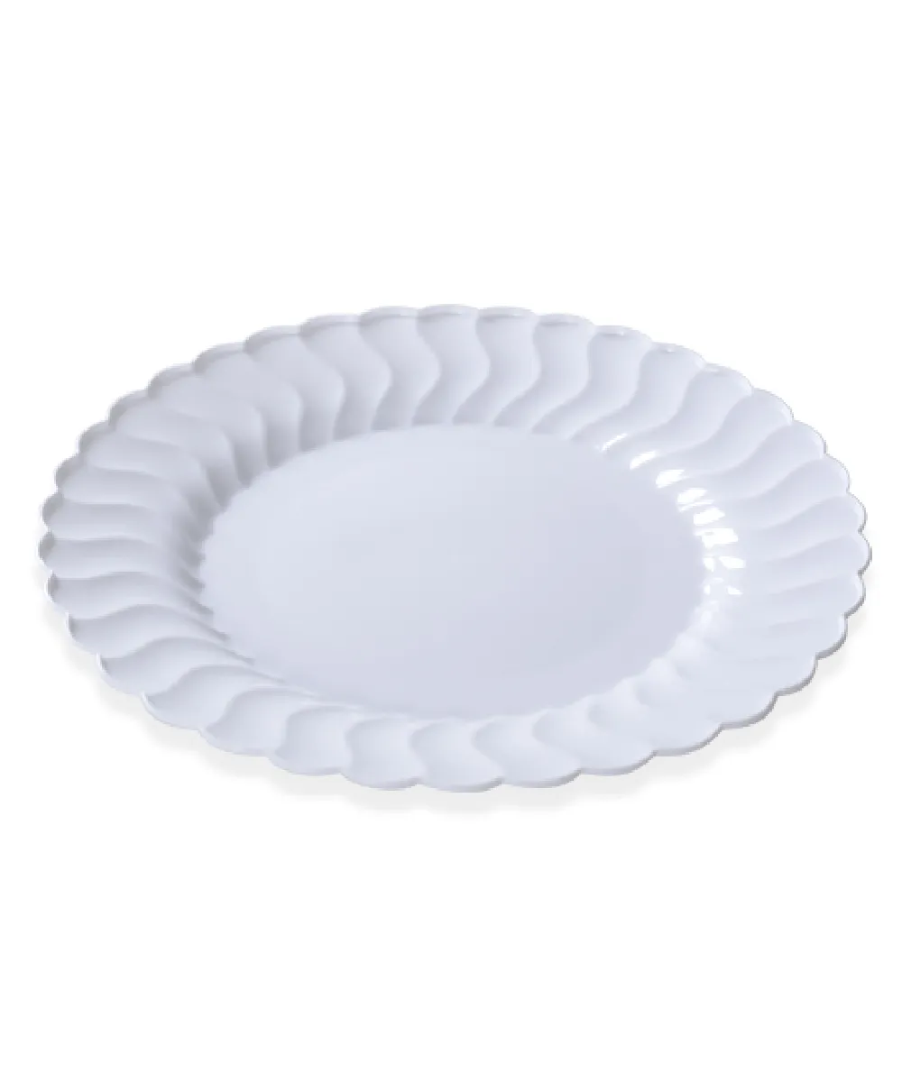 DINNER PLATES 10.25" WHITE PLASTIC FLAIR ROUND - 144/CASE