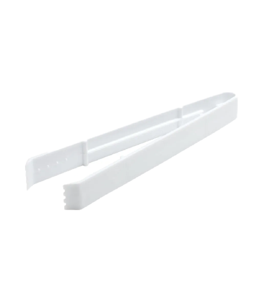 FOOD SERVING TONG 9" PLASTIC WHITE HEAVY DUTY - 100/CASE