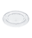 CUP LID 9-12oz FLAT PLASTIC ROUND CLEAR NO-SLOT NON-VENT COLD BEVERAGE - 1000/CASE