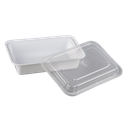 VENTED CLEAR PLASTIC LID RECTANGULAR FOR 28-38oz CONTAINER - 240/CASE