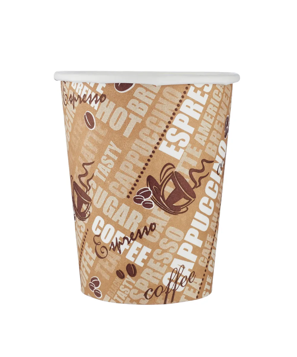 CUP 8oz WHITE PAPER ROUND FOR HOT BEVERAGE SINGLE WALL - 1000/CASE