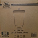 CUP 16oz PET CLEAR PLASTIC HEAVY WEIGHT U-SHAPE BOTTOM 90mm FOR COLD BEVERAGE LIQUID AND SMOOTHIE RECYCLABLE - 1000/CASE 