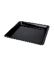CATERING TRAY 16"X16" PLASTIC BLACK SQUARE SERVING PLATTER - 20/CASE