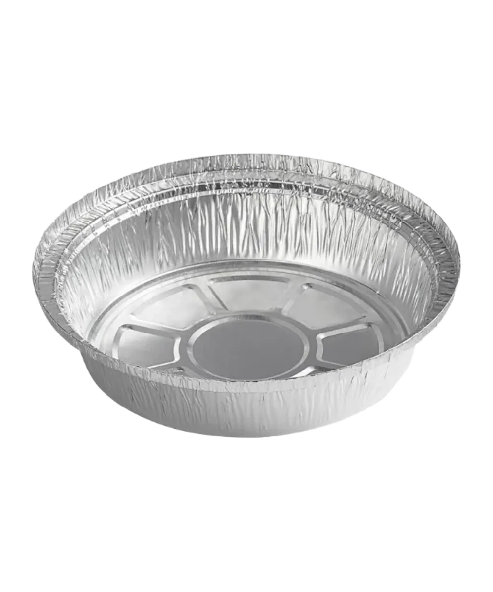 FOOD CONTAINER 7" ROUND ALUMIMUN X-HVY TAKE-OUT PAN RECYCLABLE - 500/CASE