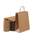 BAG PAPER X-HVY KRAFT BISTRO 12"X7"X12" w /TWIST HANDLE RECYCLABLE - 250/BOX