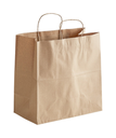 BAG PAPER 13"x7"x13" KRAFT SHOPPING WITH HANDLE RECYCLABLE - 250/BOX